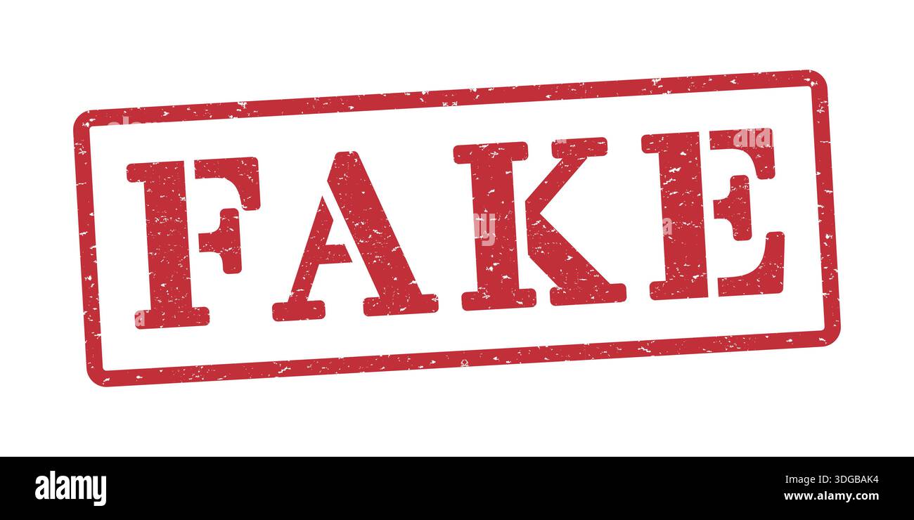 Timbre à l'encre fausse rouge avec illustration stock vectorielle de texture grunge Illustration de Vecteur