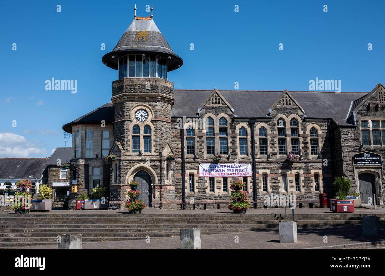 Centre communautaire à Caerphilly dans le sud du pays de Galles Royaume-Uni Banque D'Images