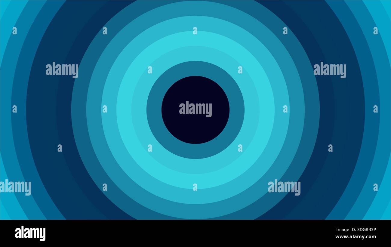 Vecteur de cercles de gradient radial bleu marine et cyan. Fond géométrique abstrait avec des formes rondes éclatantes vibrantes et des textures numériques modernes. Illustration de Vecteur