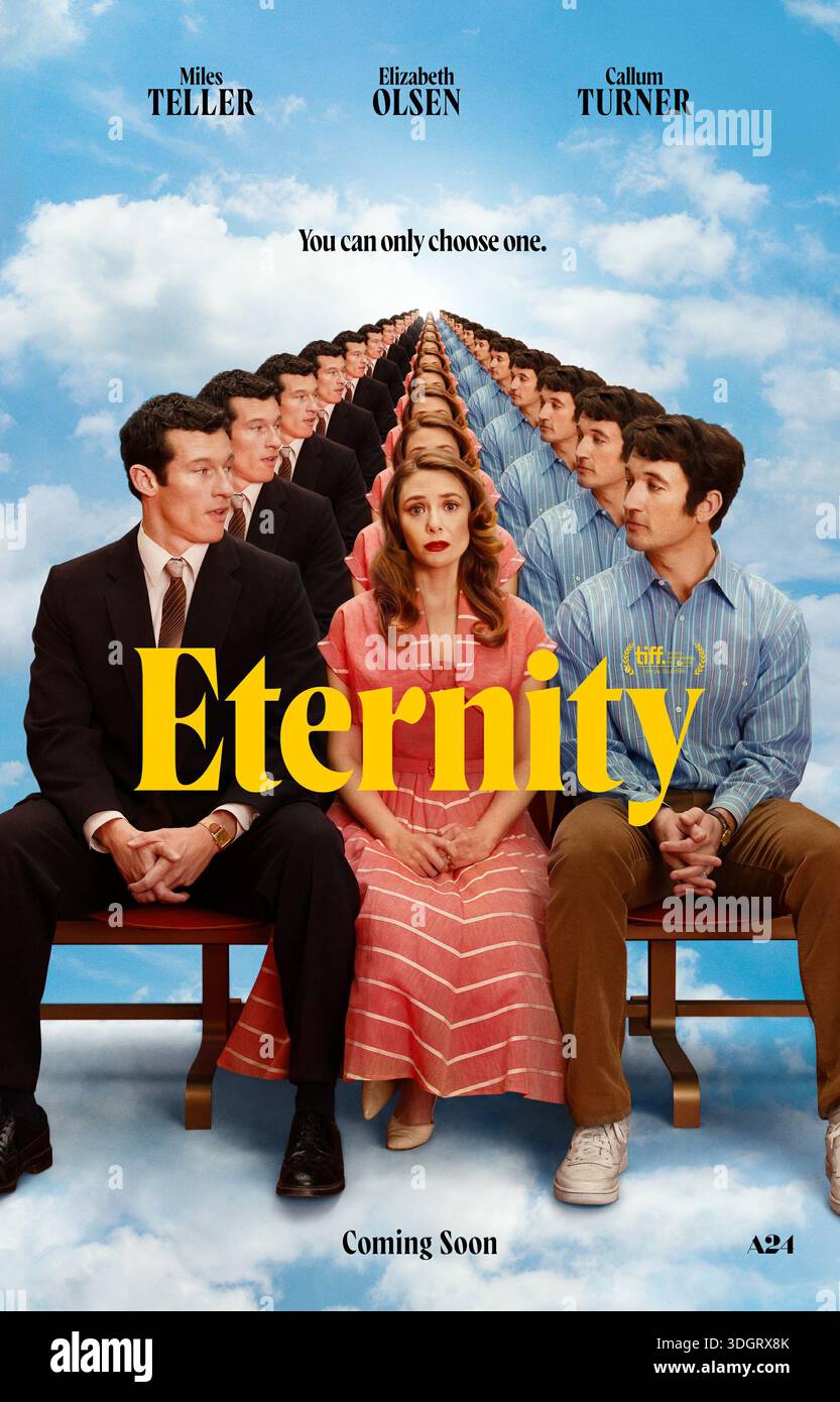 Affiche du film Eternity Miles Teller, Callum Turner et Elizabeth Olsen Banque D'Images
