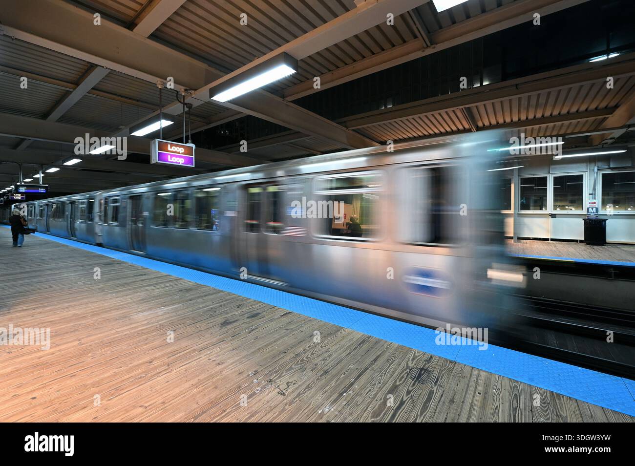 Zug der Chicago transit Authority CTA, Chicago, Illinois, États-Unis Banque D'Images