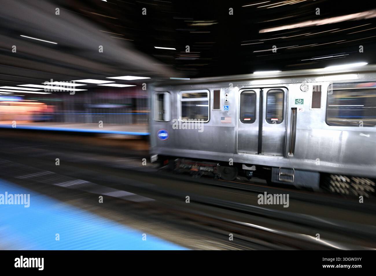 Zug der Chicago transit Authority CTA, Chicago, Illinois, États-Unis Banque D'Images