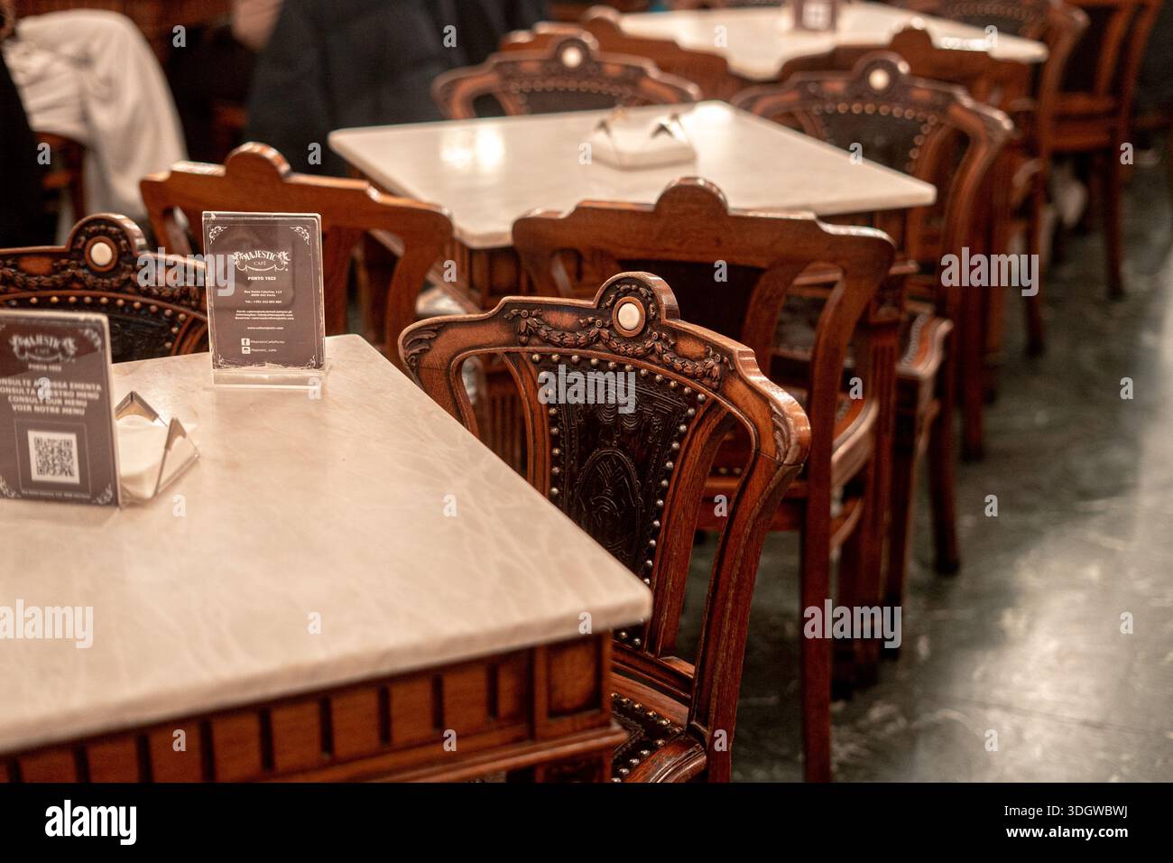 Majestic Café à Porto, l'un des 10 plus beaux cafés du monde et un exemple représentatif du style Art Nouveau Banque D'Images