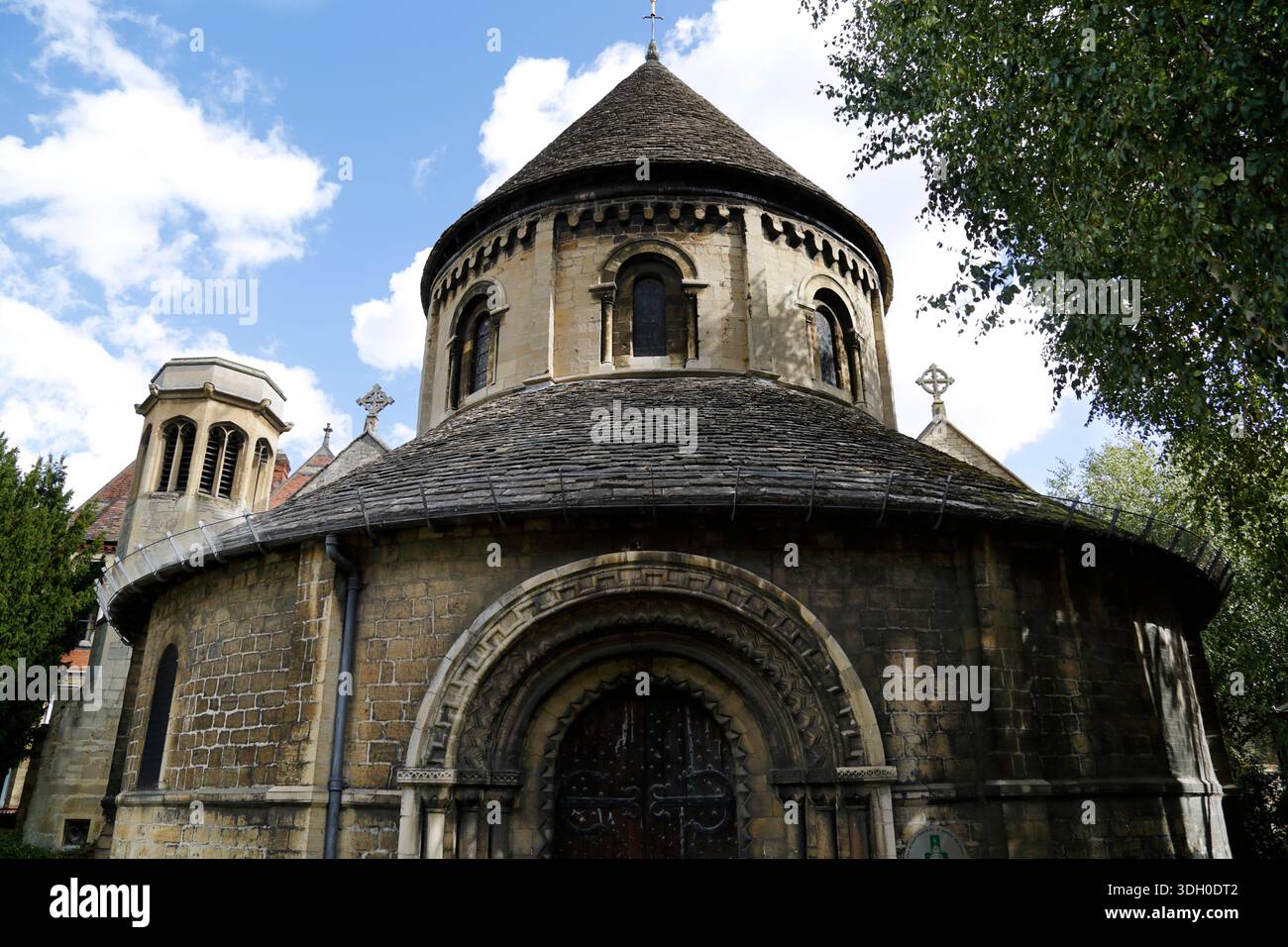 L'église du Saint-Sépulcre (l'église ronde), dans la ville de Cambridge, en Angleterre. Banque D'Images