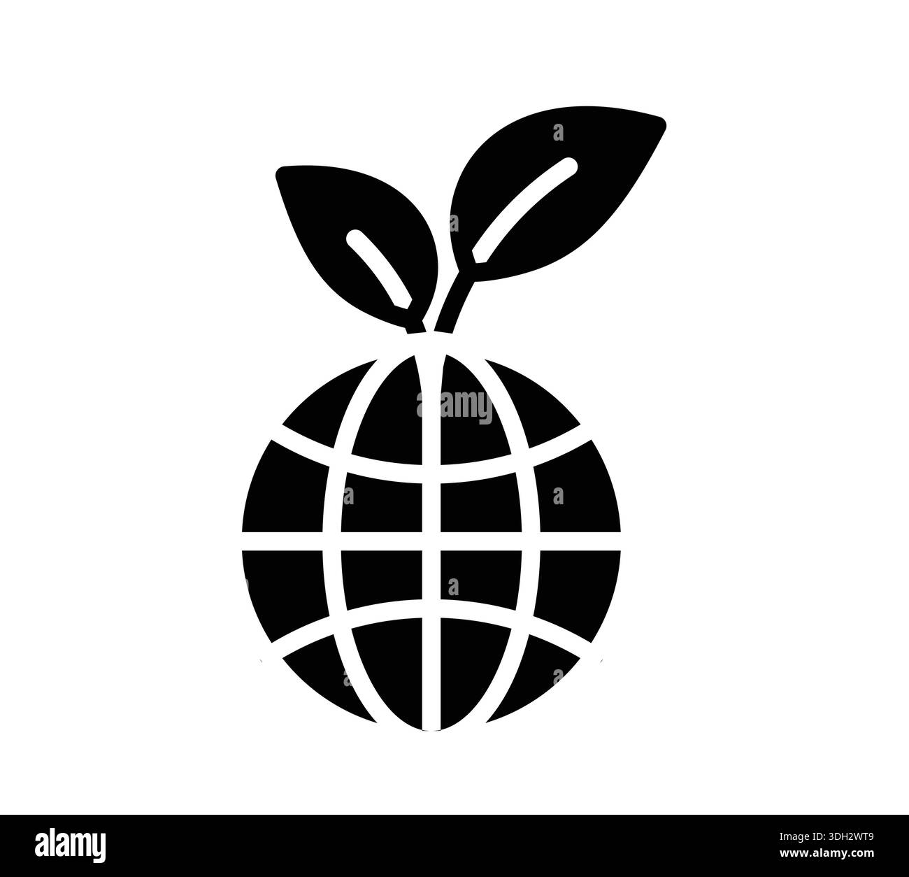 Ce logo écologique représente un globe avec un germe, symbolisant la croissance et les pratiques durables. Il reflète l'harmonie entre la nature et l'humain Illustration de Vecteur