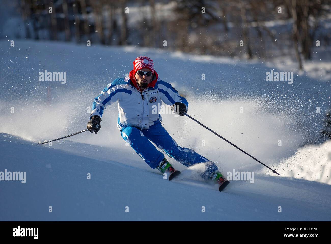 Italie, Frioul, Carnia — Alpes carniques - Maître de ski sur Zoncolan Banque D'Images