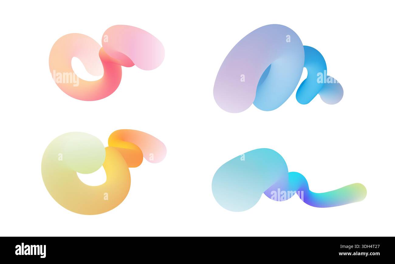 Ligne de mélange de couleurs pastel Superbes formes de dégradé de lumière lisse Illustration de Vecteur