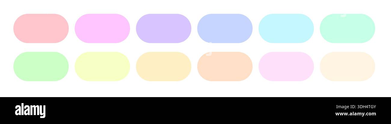 Belle palette de couleurs pastel douces avec des échantillons. Illustration de Vecteur