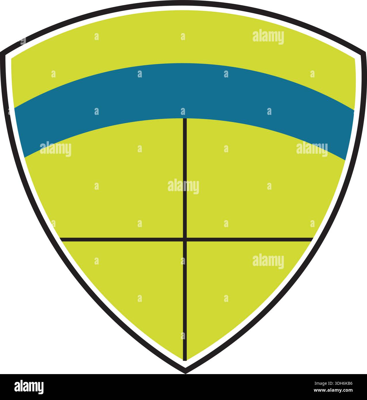 icône de bouclier jaune et bleu avec fond blanc Illustration de Vecteur