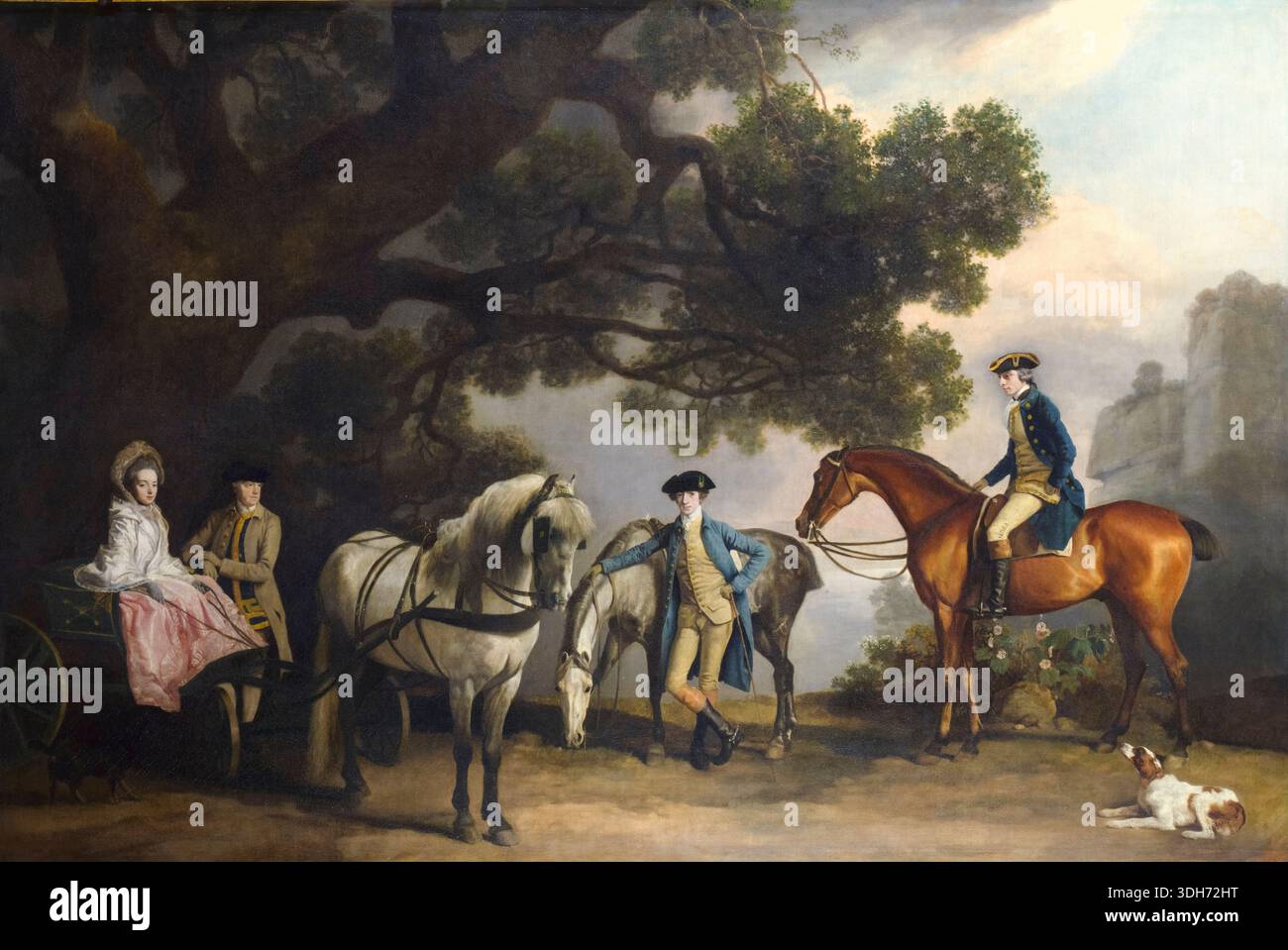 George Stubbs, les familles Milbanke et Melbourne, portrait, peinture à l'huile sur toile, vers 1769 Banque D'Images