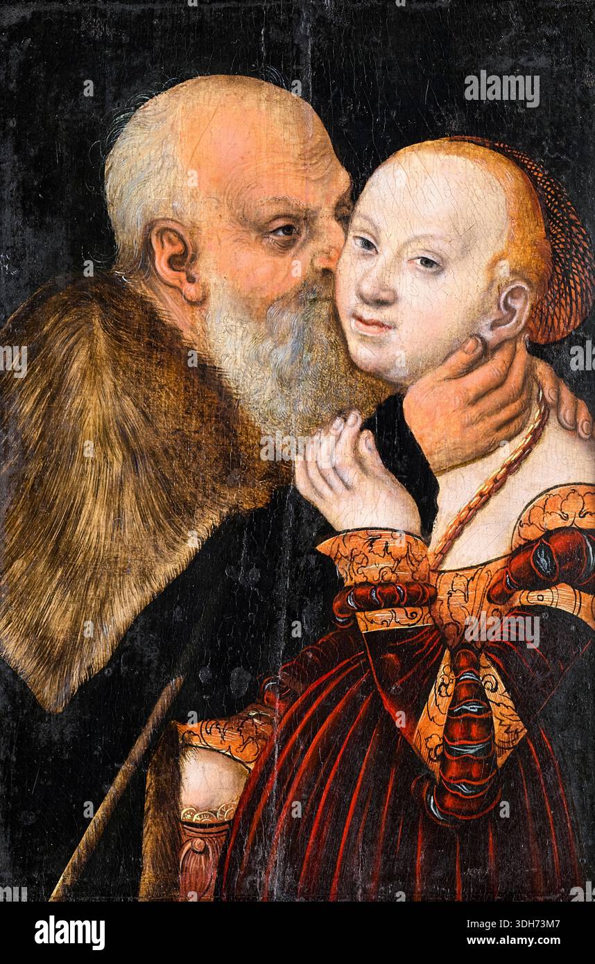 Lucas Cranach l'ancien, le couple disapparié, peinture sur bois, 1530-1540 Banque D'Images