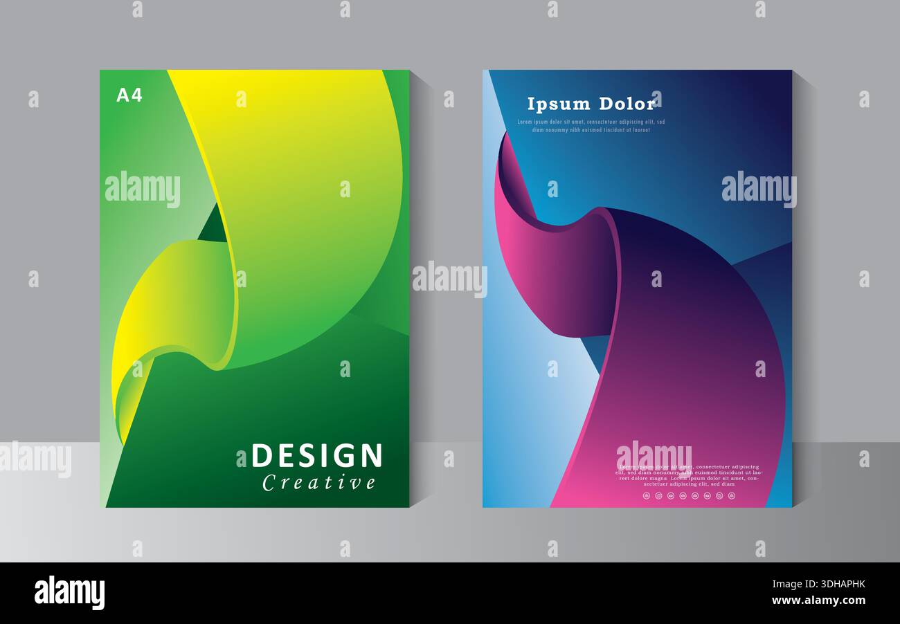 Modèle de conception de couverture de livre, rapport annuel moderne. Modèle de brochure, catalogue. Promotion circulaire en forme de vague simple. modèle magazine.vector avec format a4 Illustration de Vecteur