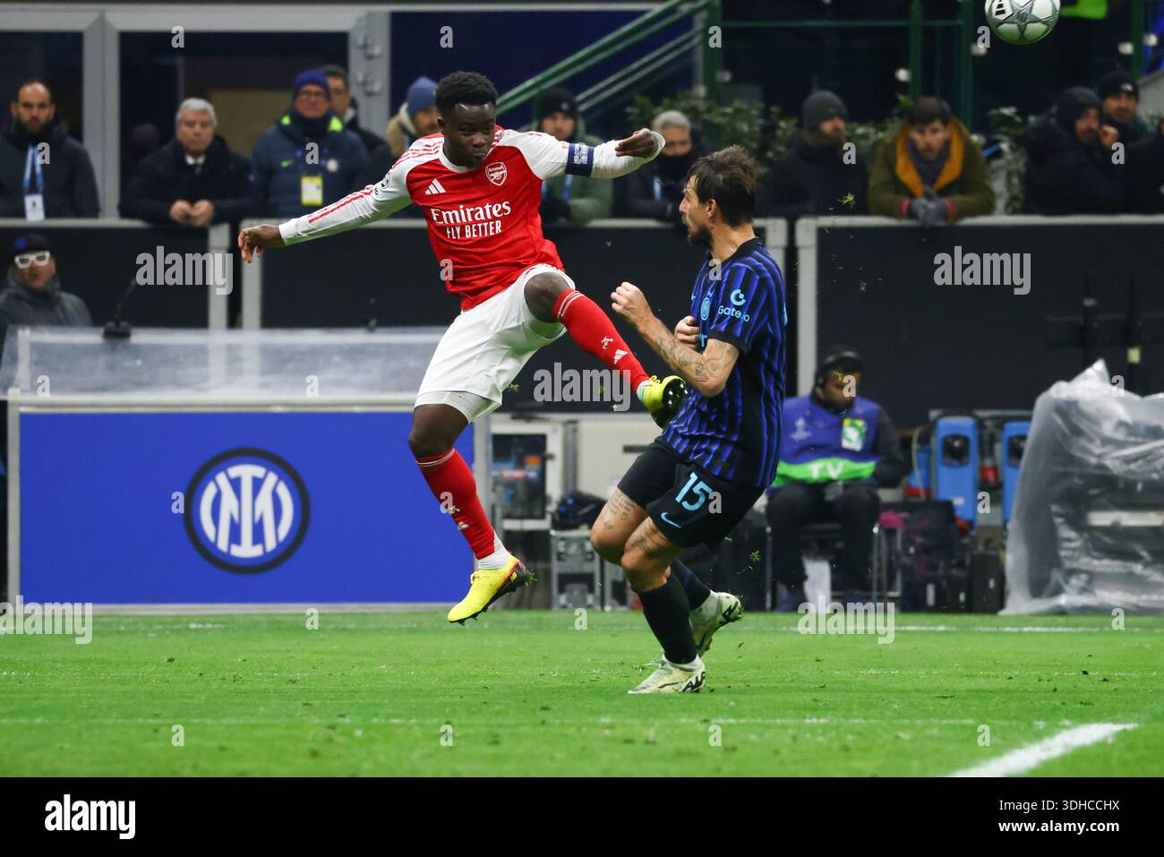 Milan, Italie, 20 janvier 2026. Bukayo Saka en action lors du match de Ligue des Champions de l'UEFA 2025/26 entre le FC Internazionale et le FC Arsenal au stade Giuseppe Meazza à Milan, en Italie Banque D'Images