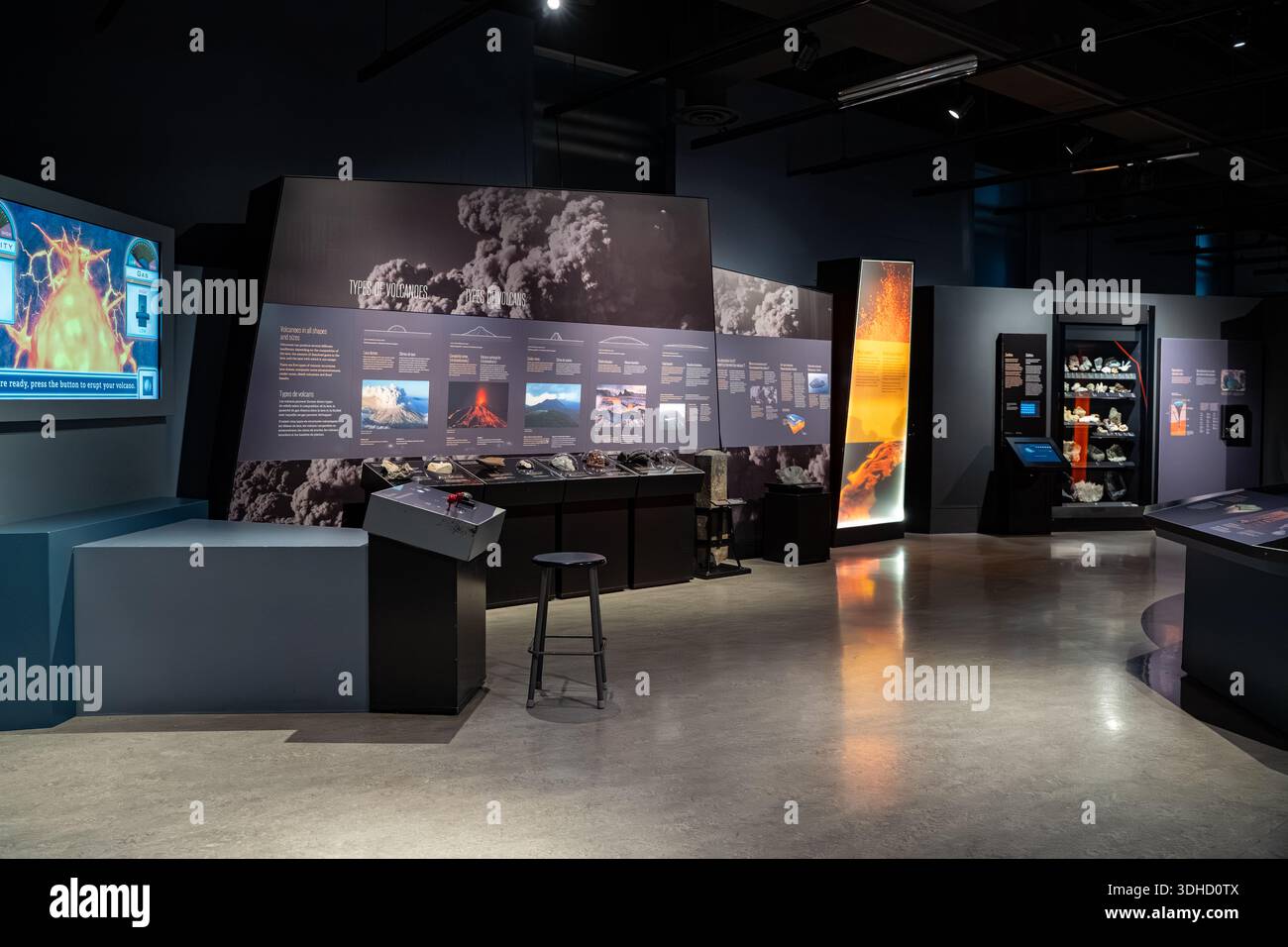 Vue de la Galerie de la Terre à l'exposition intérieure du Musée canadien de la nature. Ottawa, Canada - 15 décembre 2025. Banque D'Images
