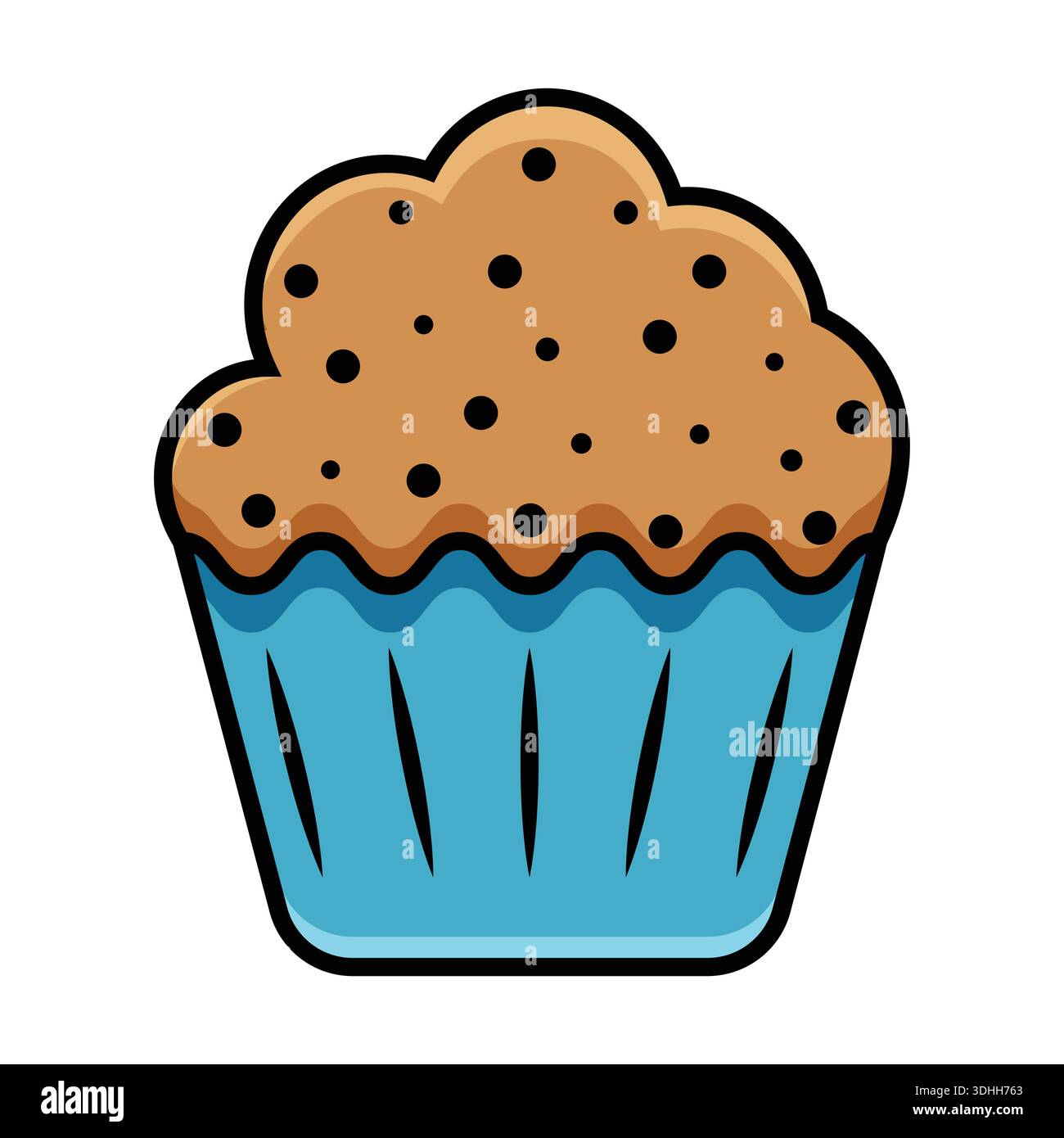 Icône Outline Cupcake muffin sur fond blanc Illustration de Vecteur
