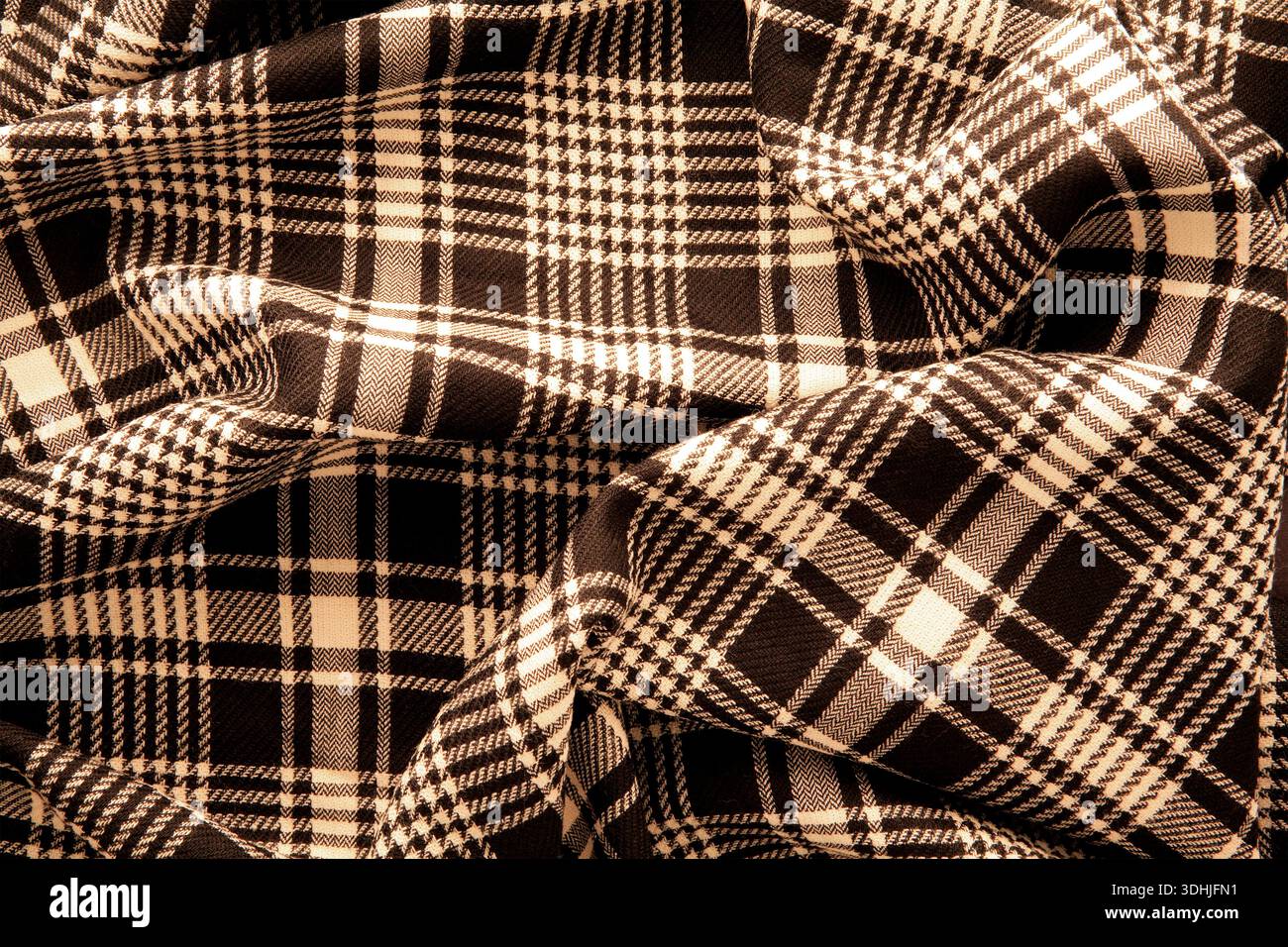 Plaid marron et blanc Banque D'Images
