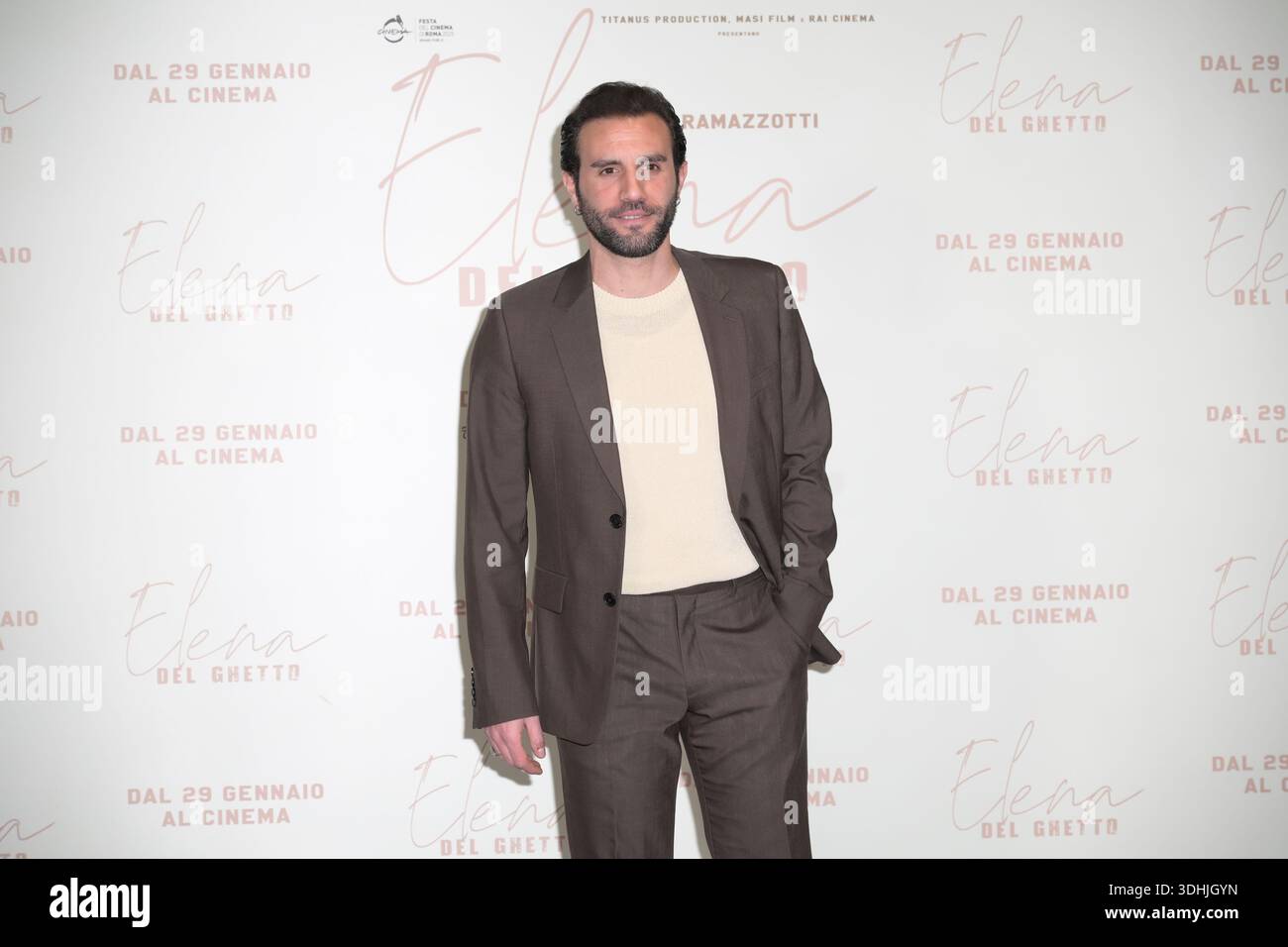 Rome, Italie. 22 janvier 2026. Marcello Maietta assiste au photocall du film Elena del Ghetto au Space Cinema. Crédit : SOPA images Limited/Alamy Live News Banque D'Images