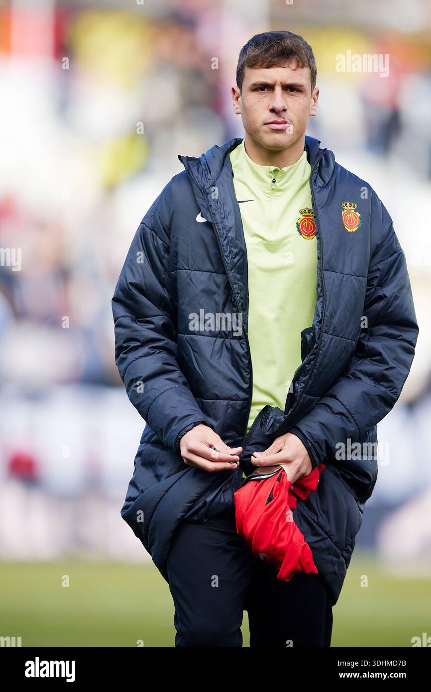 MADRID, ESPAGNE - 11 JANVIER : David Lopez du RCD Mallorca lors du match LaLiga EA Sports entre le Rayo Vallecano de Madrid et le RCD Mallorca à Estadio Banque D'Images