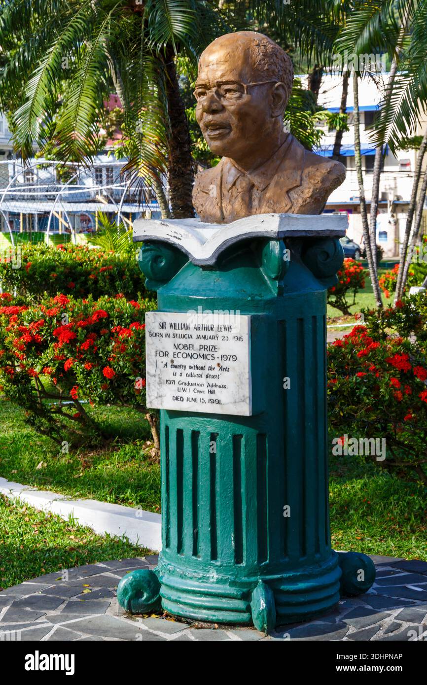 Sir William Arthur Lewis né à Sainte-Lucie le 23 janvier 1915 Prix nobel d'économie 1979 à Castries, Sainte-Lucie, Îles du vent, Îles des Caraïbes Banque D'Images