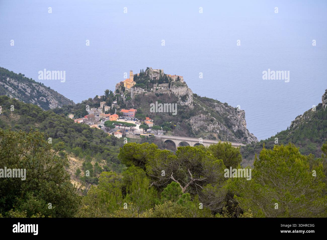Hiver à EZE Sud France Banque D'Images