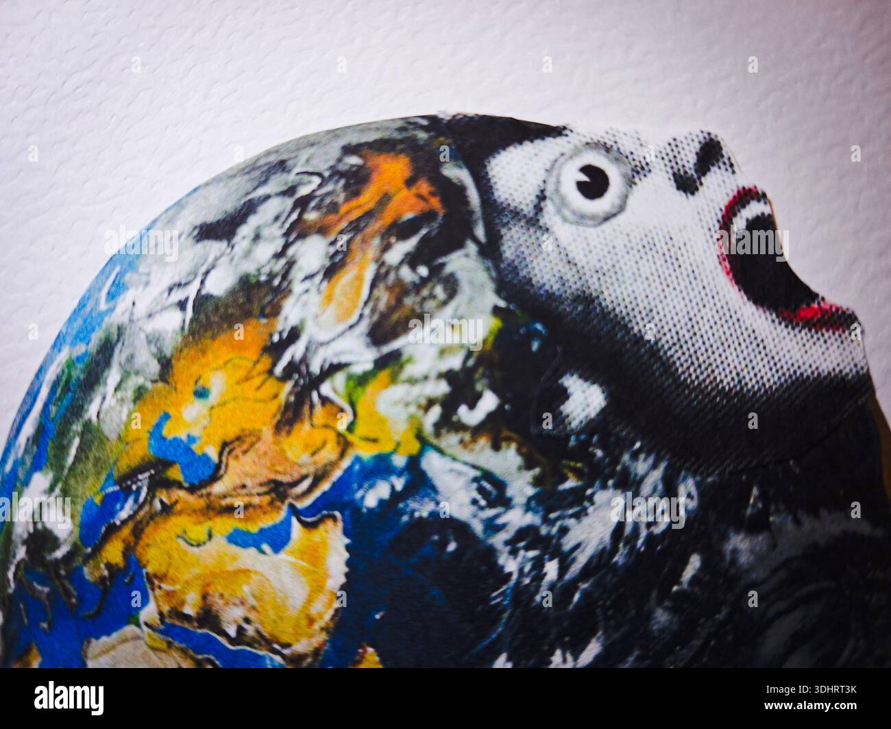 Collage de la planète terre criant à l'aide Banque D'Images