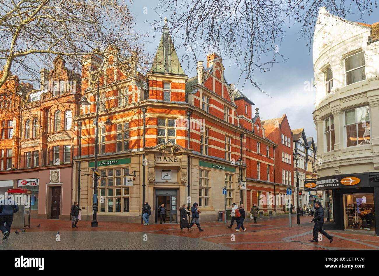 Bâtiment historique de style gothique victorien Lloyds Bank, Broad Street, Reading, Berkshire, Angleterre, ROYAUME-UNI Banque D'Images