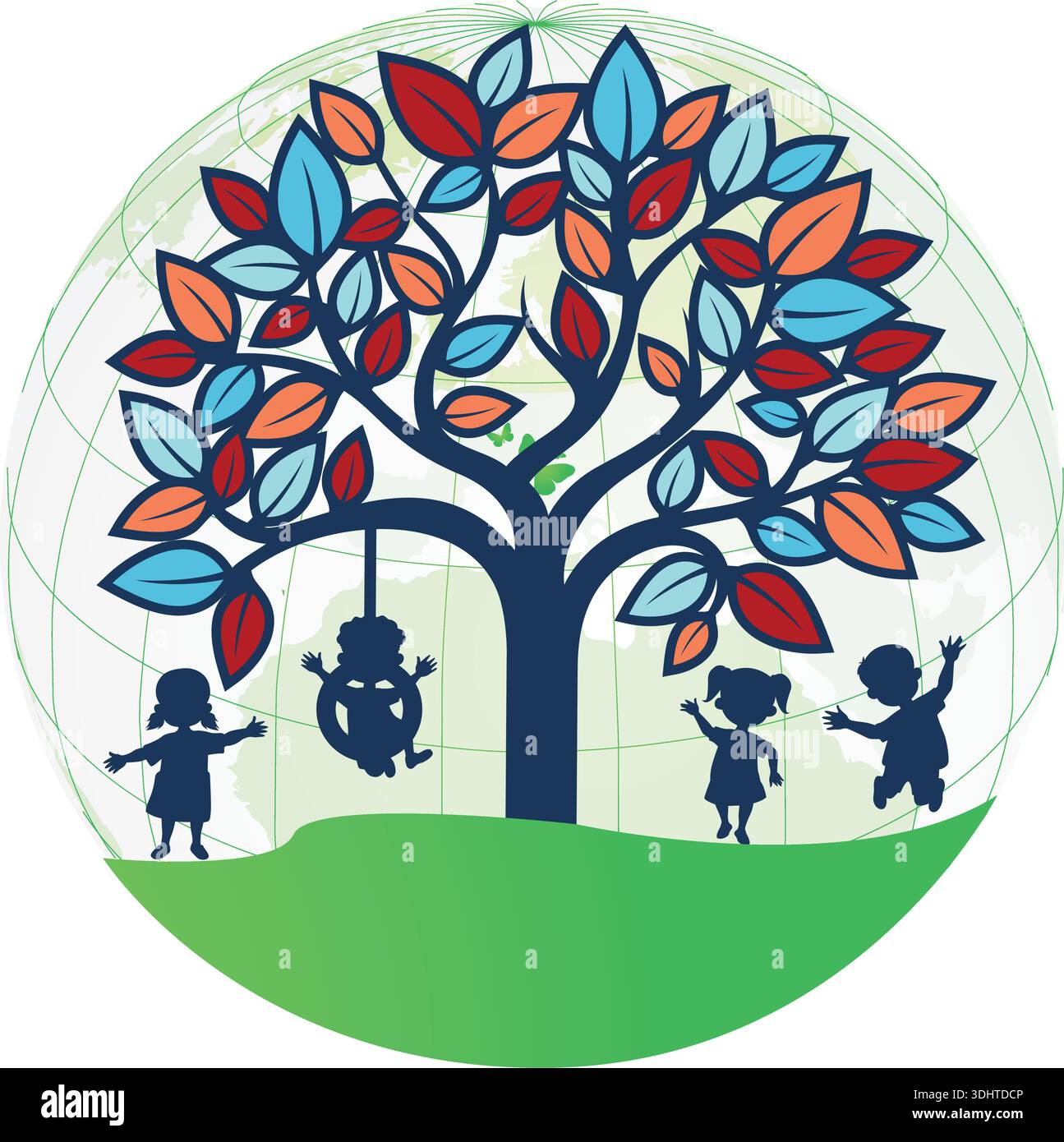 conception moderne de logo de plan d'arbre simple apprendre logo design excersize logo Illustration de Vecteur