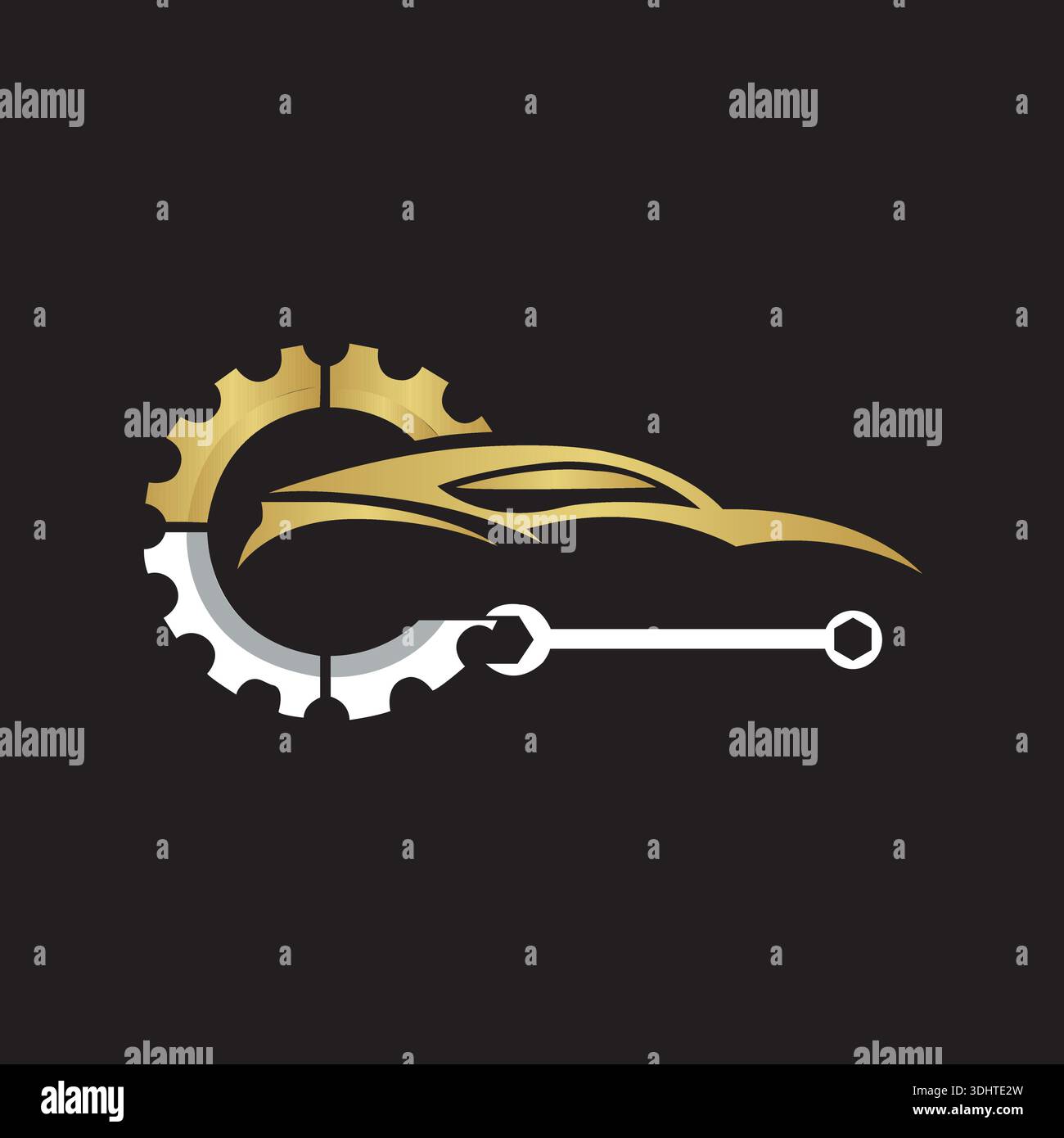 Modèle d'illustration vectorielle d'icône de logo de voiture automatique. Design moderne de silhouette d'icône de logo de voiture de sport. Illustration vectorielle du logo Auto car pour réparation de voiture Illustration de Vecteur