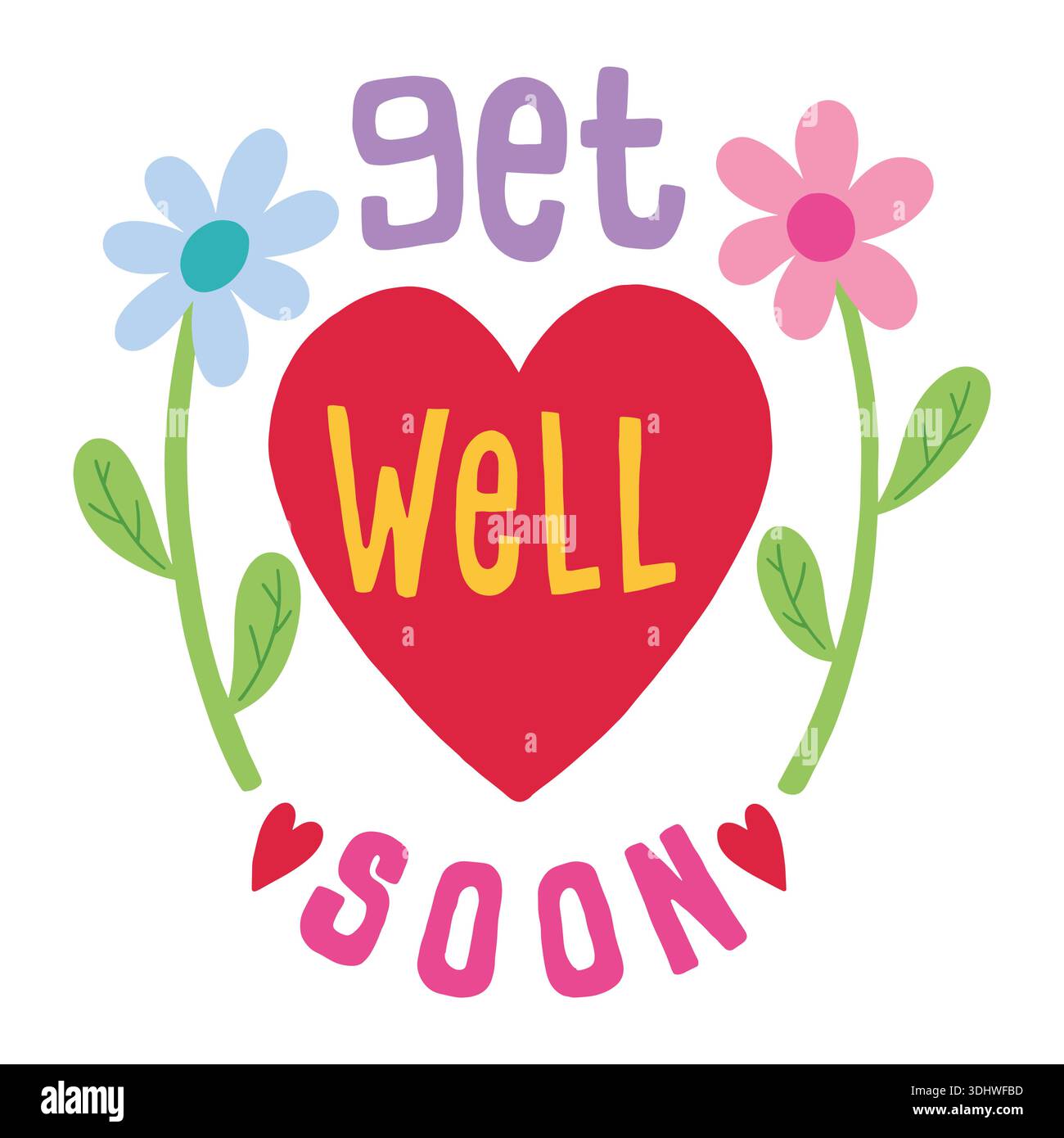 Get Well bientôt Word lettering art design. Illustration de conception vectorielle pour le web, la conception de t-shirt, toute autre utilisation de conception graphique Illustration de Vecteur
