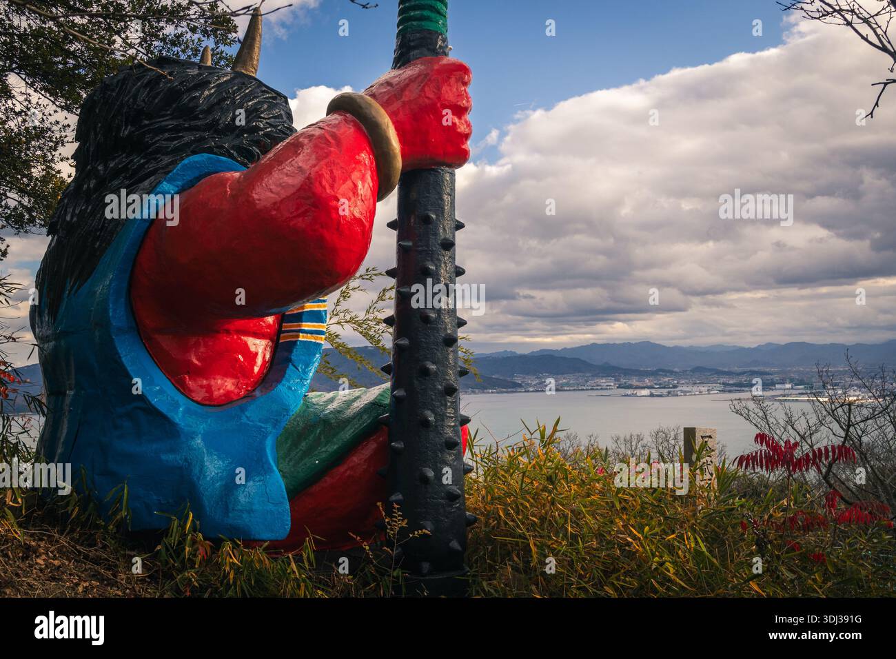 Oni japonais sur l'île de Megijima , dans la mer intérieure, ville de Takamatsu, préfecture de Kagawa, Japon Banque D'Images