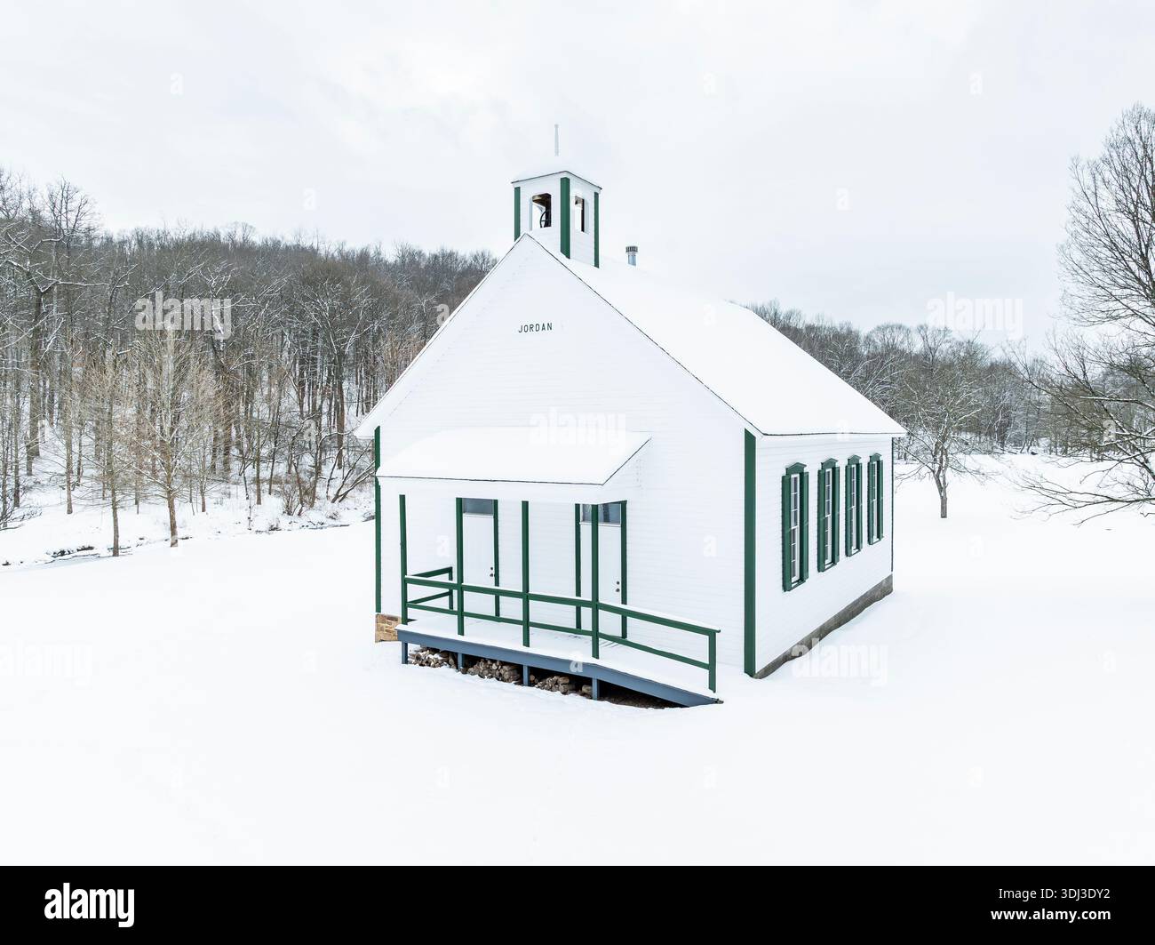 L'école Jordan historique d'une pièce est située dans le East Finley Township Park dans la Pennsylvanie rurale. Banque D'Images