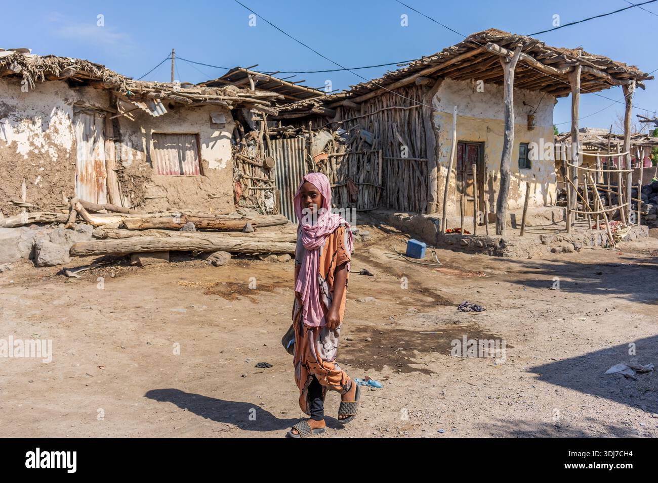 Dans les rues de la ville d'Asaita, région d'Afar, Ethiopie Banque D'Images