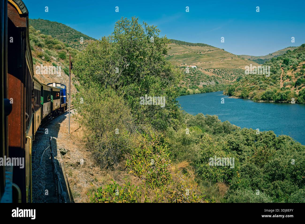 Rêves en terrasses et chants de rivière : un passage à travers l’âme du Douro (Pinhão, Portugal : 28 août 2015) Banque D'Images