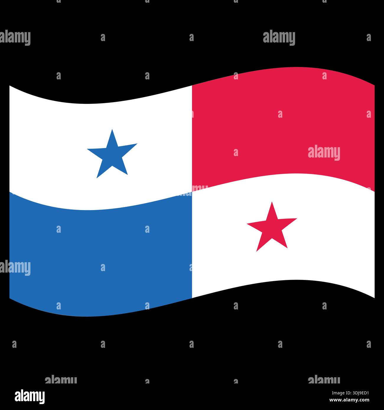 Drapeau national de Panama ondulation avec Red Blue White Star Design Illustration de Vecteur