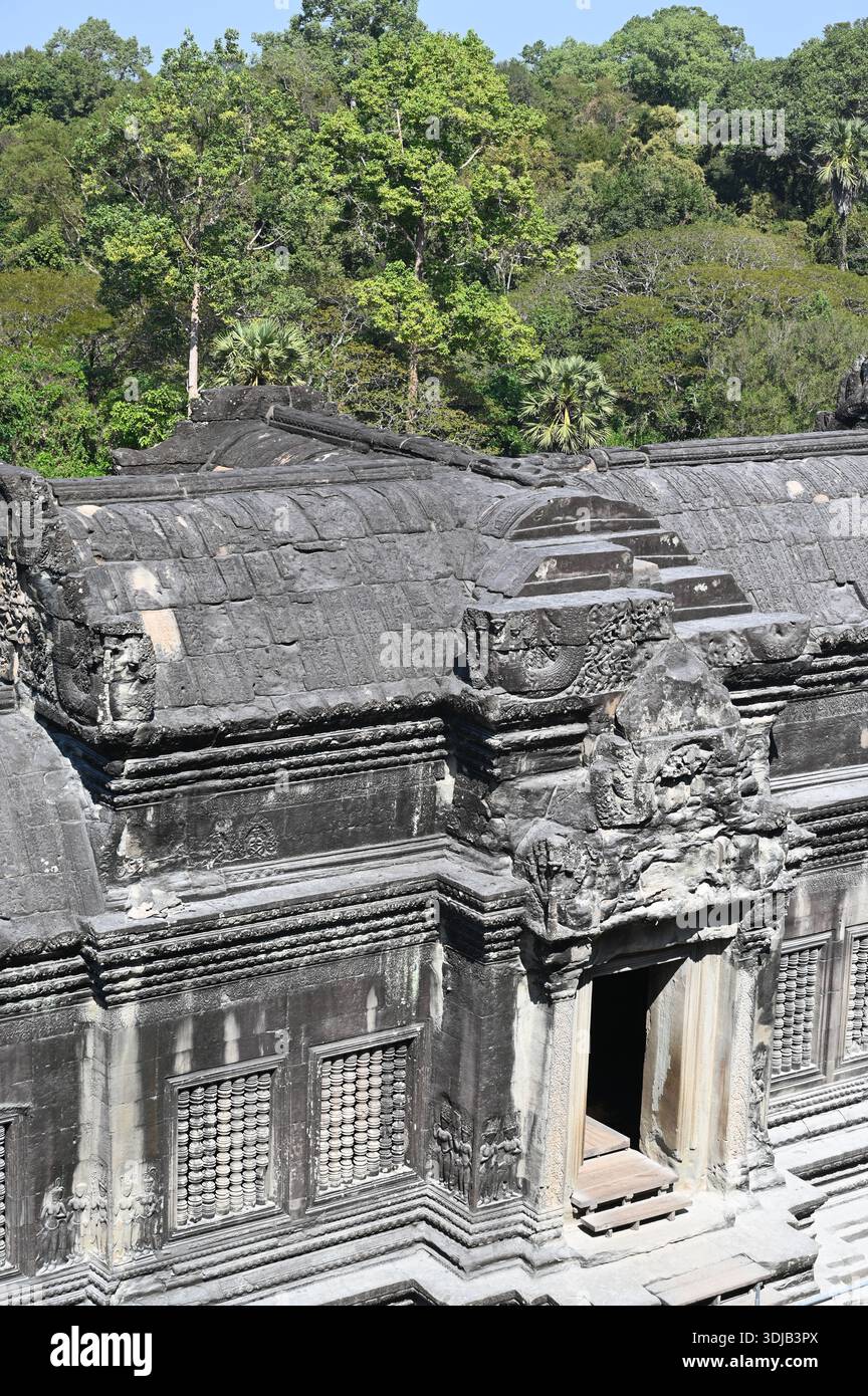 Découverte des ruines d'Angkor Wat, près de Siem Reap Banque D'Images