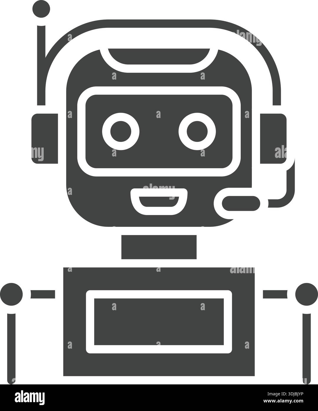 Icône de l'assistant AI. Convient aux applications mobiles, aux applications Web et aux médias imprimés. Illustration de Vecteur