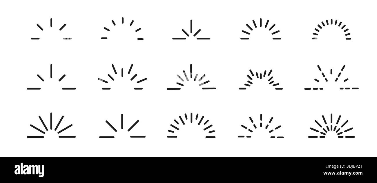 Jeu d'icônes Starburst. Cadre Sunburst, explosion, feu d'artifice, scintillement de décoration Illustration de Vecteur