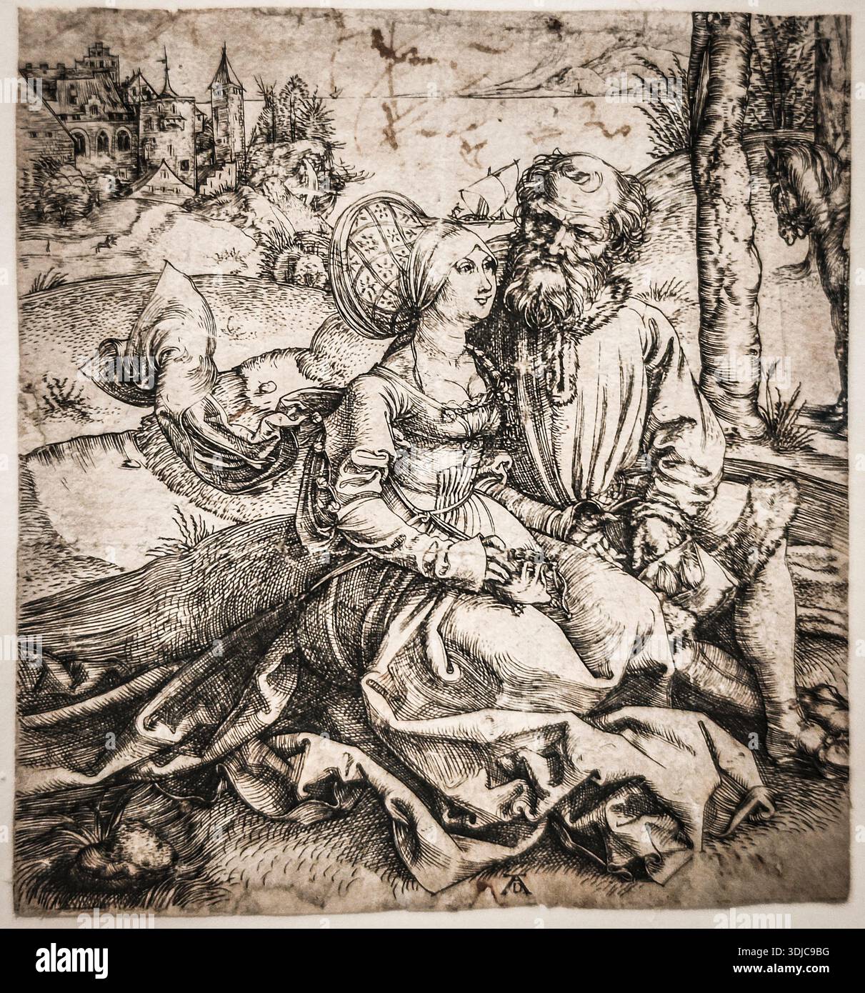 Albrecht Dürer, The Ill-Assorted couple, gravures sur bois, 1495 , musée de la cathédrale, Mdina, République de Malte, Europe Banque D'Images