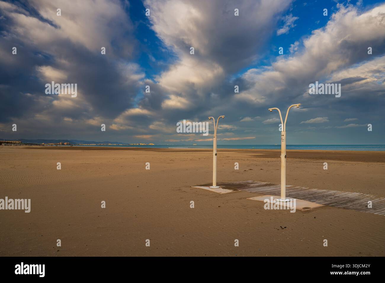 Plage de Malvarrosa, Valence, Communauté valencienne, Espagne Banque D'Images