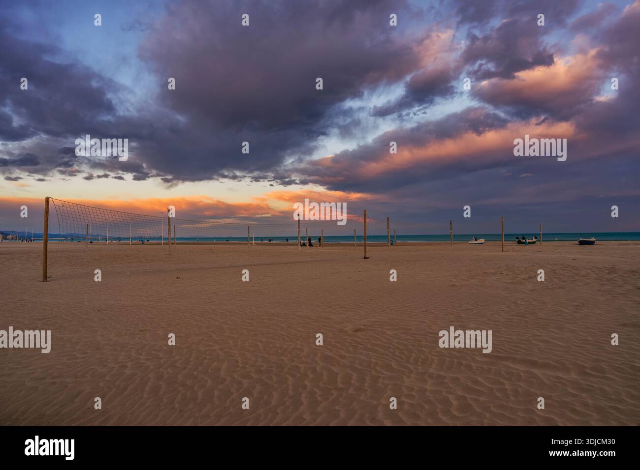 Plage de Malvarrosa, Valence, Communauté valencienne, Espagne Banque D'Images