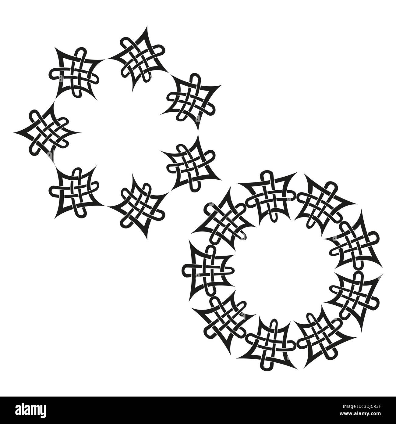 Ornements de fleurs de Mandala. Vecteur de répétition circulaire. Éléments décoratifs en dentelle. Motif floral ethnique. SPE 10. Illustration de Vecteur