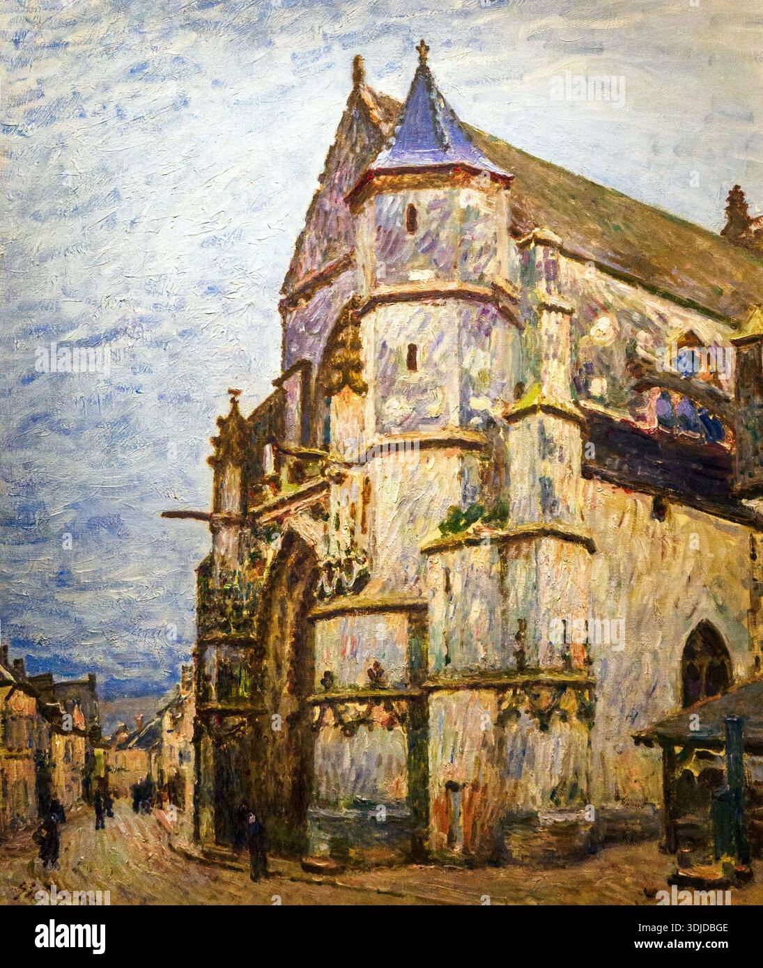 Église de Moret après la pluie (1894) d'Alfred Sisley (1839 - 1899) - huile sur toile Banque D'Images