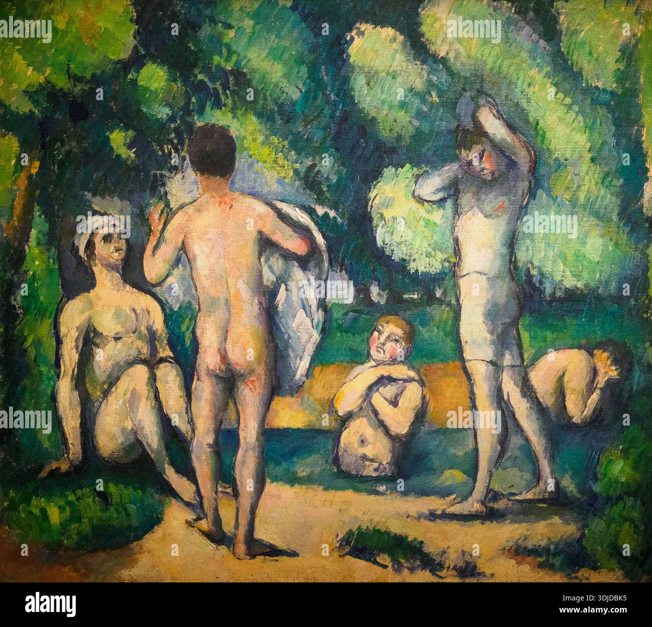 Baigneurs (1879-1880) de Paul Cezanne (1839 - 1906) - huile sur toile Banque D'Images