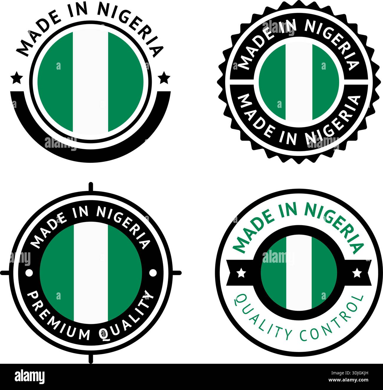 Drapeau national de la République fédérale du Nigéria Illustration de Vecteur