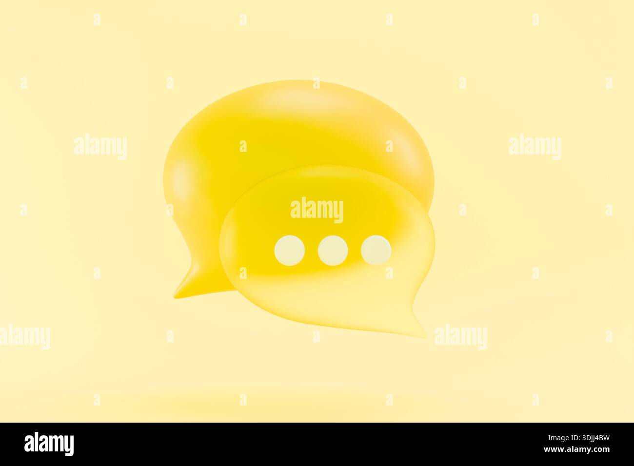 Bulle jaune pour le chat en ligne et la notification Banque D'Images