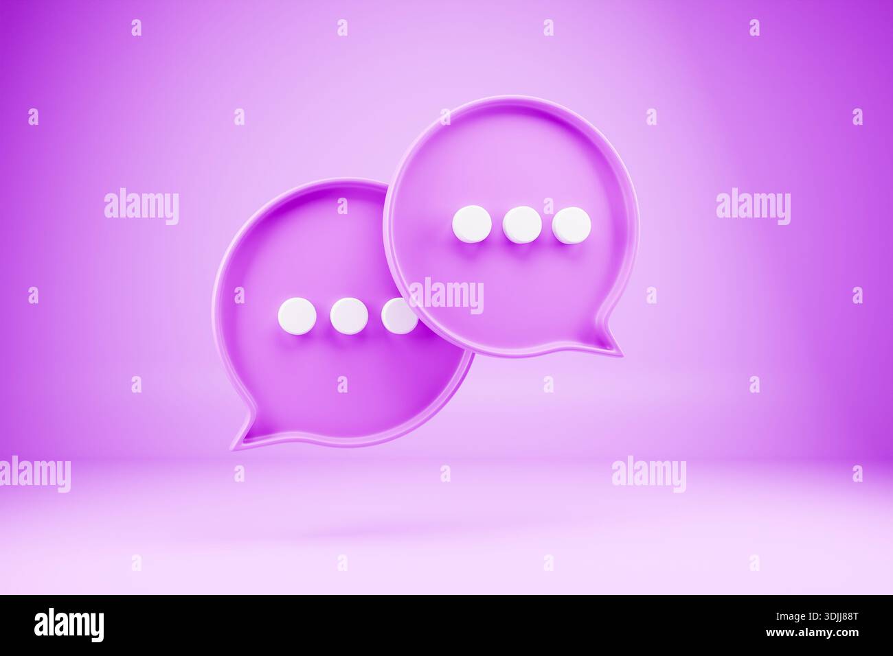 Bulles de discours violettes pour une collaboration créative en équipe Banque D'Images