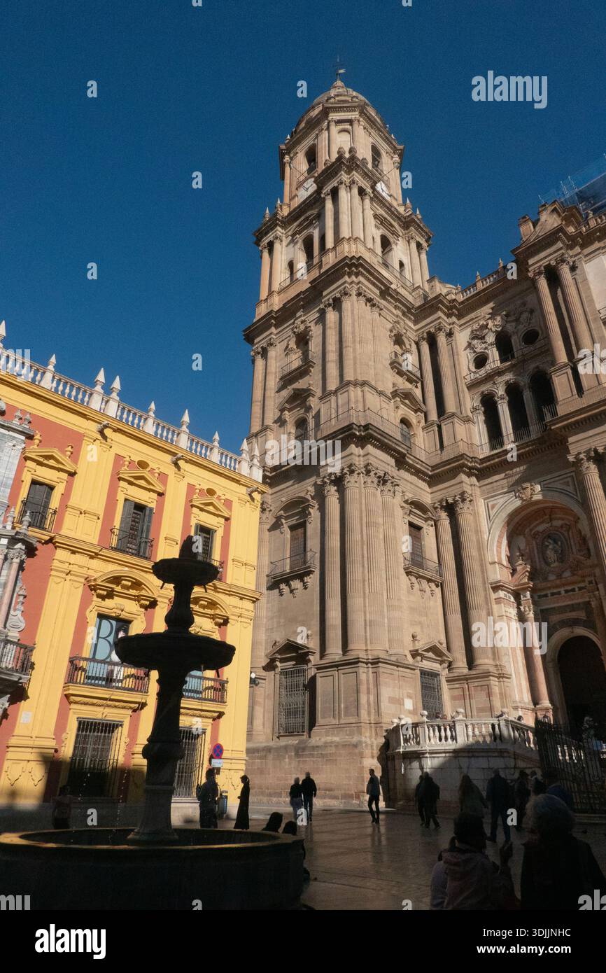 La cathédrale de Málaga dans le Centro Historico, Málaga Andalucia, Espagne Banque D'Images
