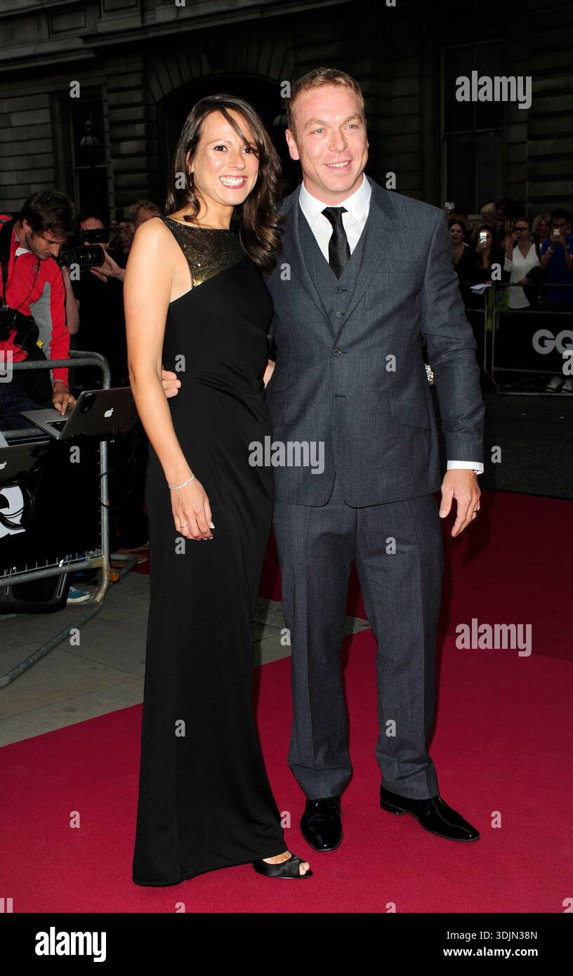 Londres, Royaume-Uni. Chris Hoy et sa femme aux GQ Men of the Year Awards au Royal Opera House de Covent Garden. 4 septembre 2012. Ref : LMK92-40414-050912 SYD/Landmark Media WWW.LMKMEDIA.COM AUCUNE UTILISATION DU SITE WEB SANS ACCORD OU ARRANGEMENT PRÉALABLE Banque D'Images