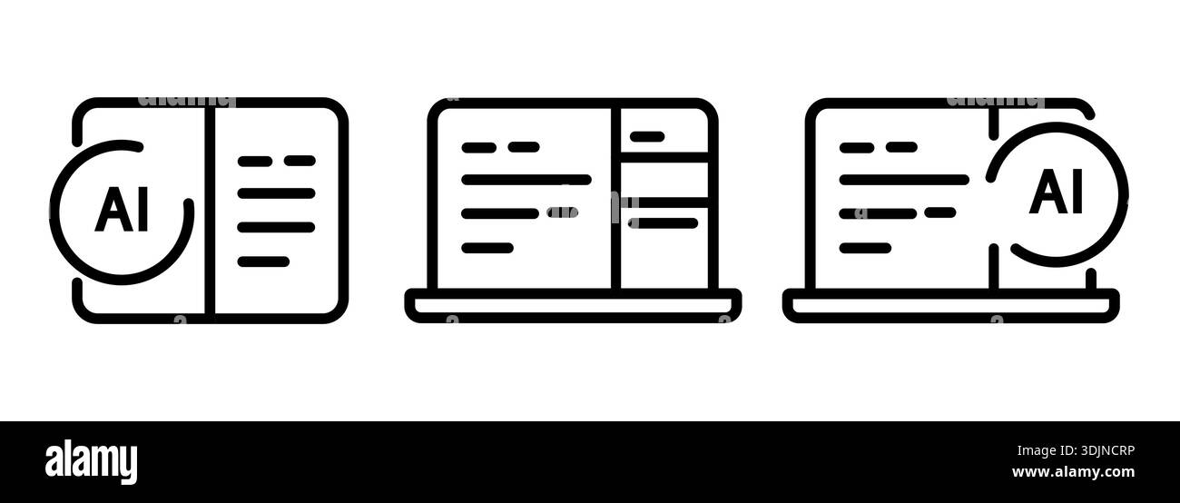 Code assisté par IA codage Vibe icône de développement de logiciel d'intelligence artificielle représentant la conception de symboles de programmation automatisée Illustration de Vecteur