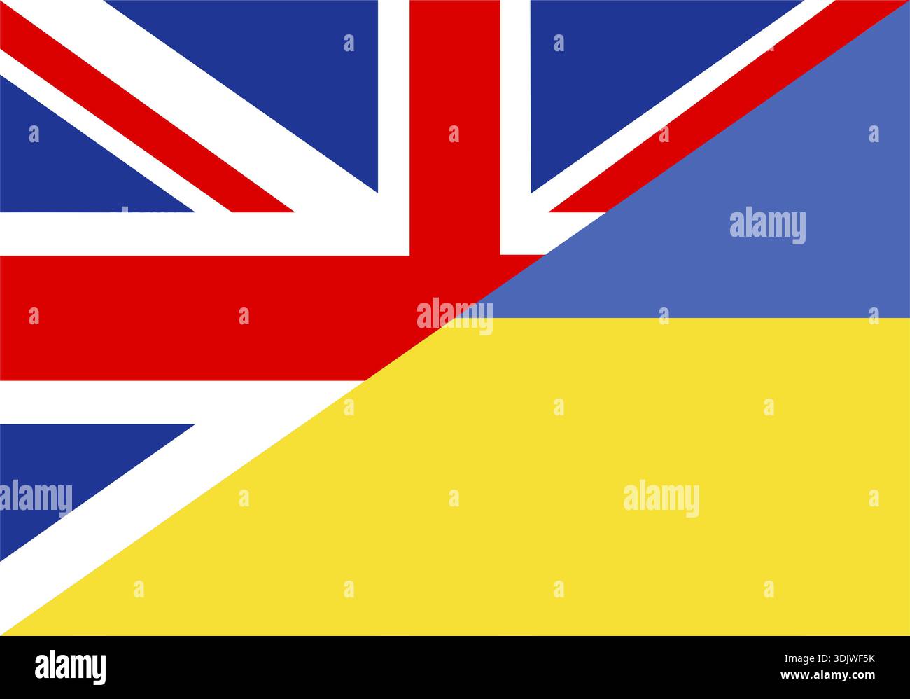 Très grande taille moitié Royaume-uni moitié drapeau ukraine Banque D'Images
